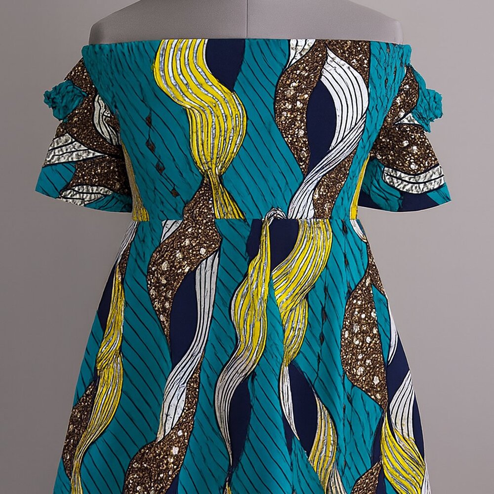 OFF SHOULDER AFRICAN PRINT DRESS